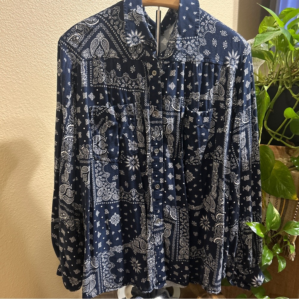 Wrangler Blue Paisley Shirt
